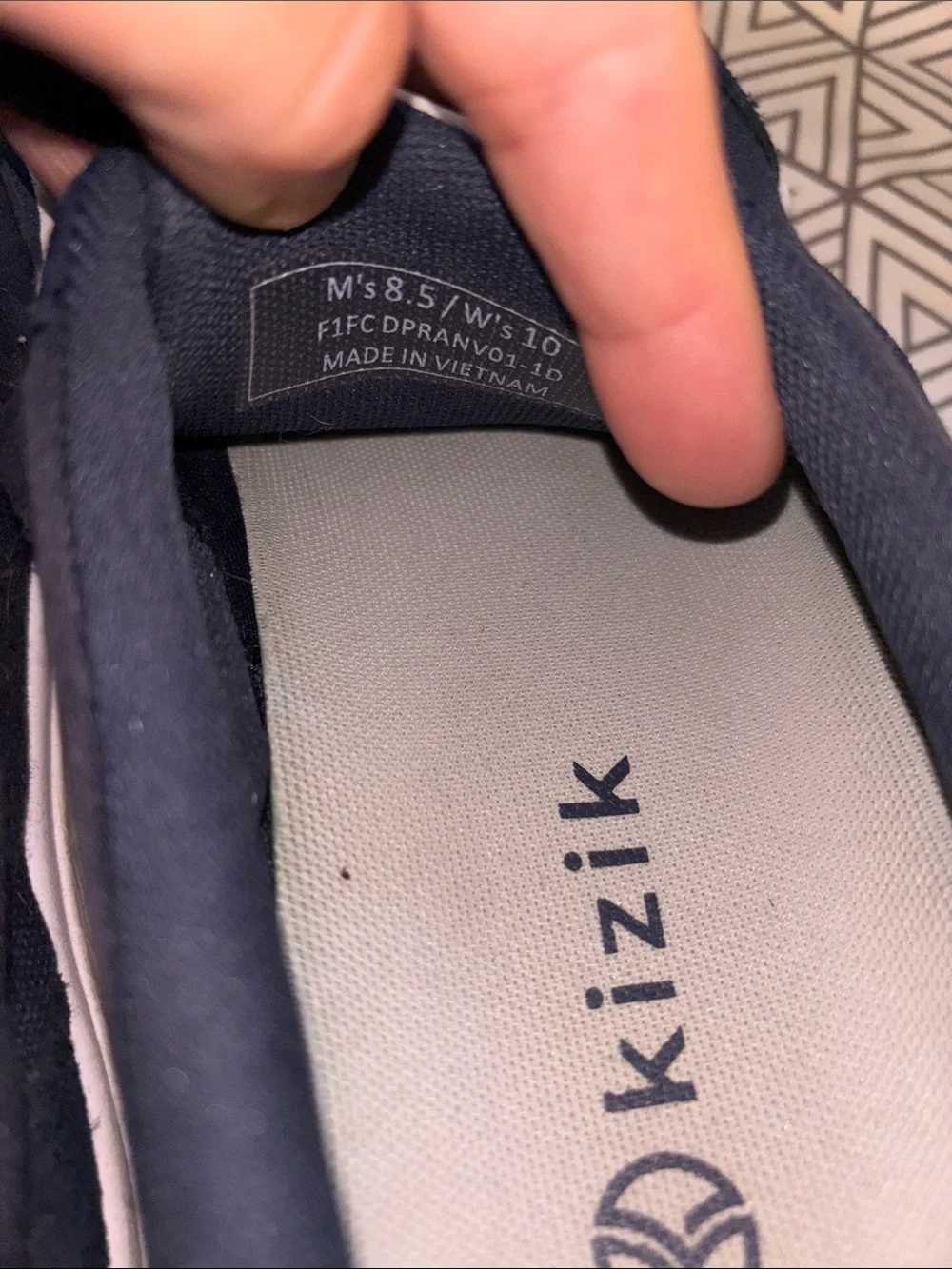 Navy Low-Top Canvas Sneakers with White Sole slide on.